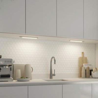 Réglette sous meuble à détection Menezes LED intégrée blanc neutre IP20 330lm 6.5W L.28,5xl.4,2xH.1cm chrome GoodHome