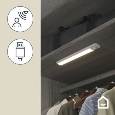 Réglette sous meuble Fiennes LED intégrée blanc neutre IP20 120lm 1.9W L.27xl.4,1xH.2cm blanc GoodHome
