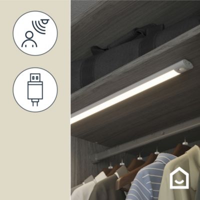 Réglette sous meuble Fiennes LED intégrée blanc neutre IP20 260lm 3.7W L.54xl.4,1xH.2cm blanc GoodHome
