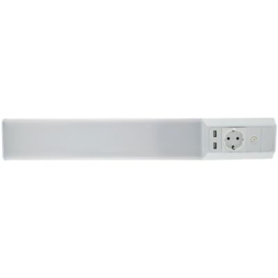 Réglette sous meuble Mokoli LED intégrée IP20 USB 800lm 10W L.54xl.8xH.4cm blanc GoodHome