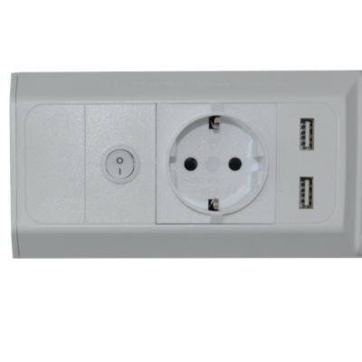 Réglette sous meuble Mokoli LED intégrée IP20 USB 800lm 10W L.54xl.8xH.4cm blanc GoodHome