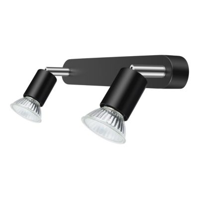 Réglette spot 2 lumières GU10 7W Sasha noir mat L.26 x L.4 x H.10.5 cm