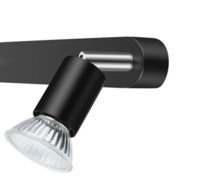 Réglette spot 2 lumières GU10 7W Sasha noir mat L.26 x L.4 x H.10.5 cm