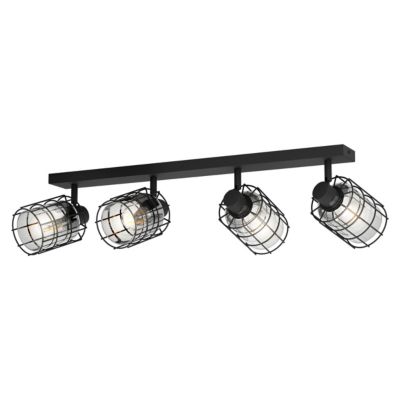 Réglette spot 4 lumières E27 40W Eglo Consaca noir x H.20.5 cm