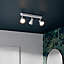 Réglette spot LED intégrée 3 lumières 500lm 15 W blanc chaud GoodHome Edson blanc mat L.40 x L.5 x H.15 cm