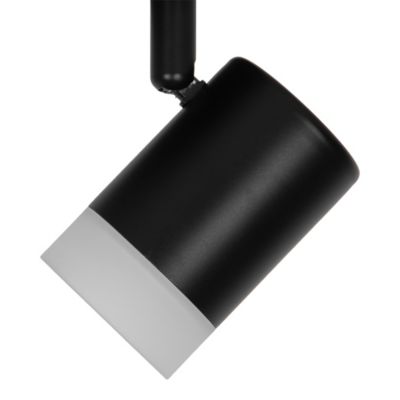 Réglette spot LED intégrée 6 lumières 350 lm 19.5 W blanc chaud GoodHome Maupin noir mat L.80 x L.25 x H.18.5 cm