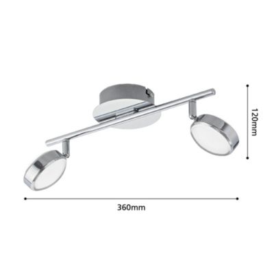 Réglette spot LED intégrée Salto IP20 13W 1280lm blanc chaud L.36 x l.12 x H.18cm Eglo chrome