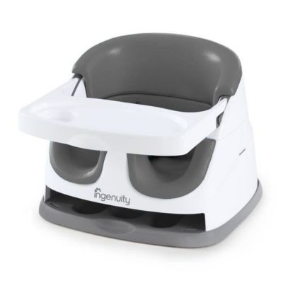 Rehausseur 2-in-1 Ingenuity Baby Base gris blanc polypropylene avec plateau amovible