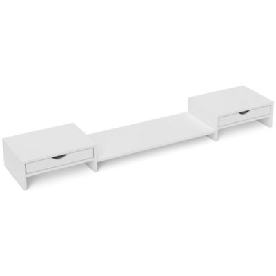 Rehausseur écran - support écran d'ordinateur - longueur, angle réglables - blanc