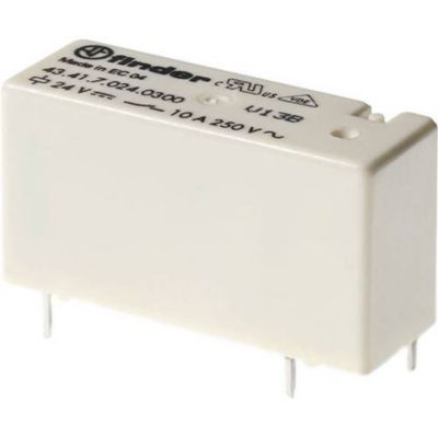 Relais pour circuits imprimés Finder 43.41.7.012.4000, 12 V DC, 1 inverseur, 10 A