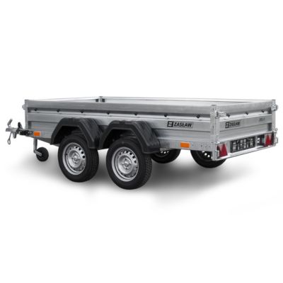 Remorque double essieu en acier 265 cm ridelles avant/arrière ouvrantes 265T