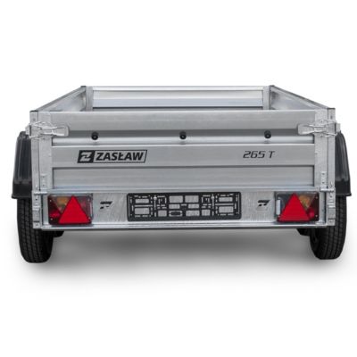 Remorque double essieu en acier 265 cm ridelles avant/arrière ouvrantes 265T