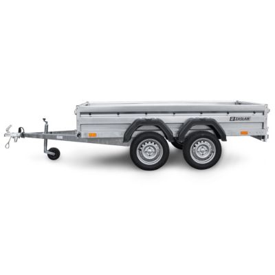 Remorque double essieu en acier 265 cm ridelles avant/arrière ouvrantes 265T