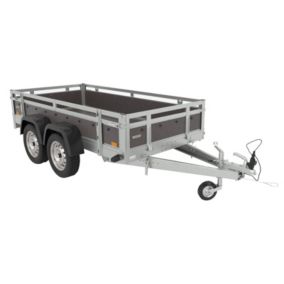 Remorque Double Essieux Basculante Caisse Contreplaqué Châssis Acier 263x125 Cm