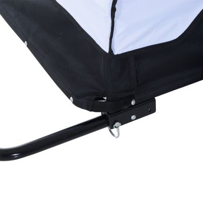 Remorque vélo cargo - housse amovible, attelage inclus - charge max. 40 Kg - acier oxford noir blanc