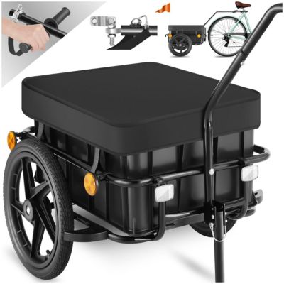 Remorque à vélo multifonction 2-en-1 noir