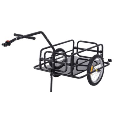 Remorque vélo remorque de transport pour vélo 155L x 71,5l x 77H cm barre d'attelage universelle pliable acier noir