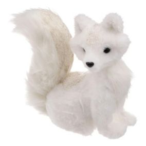 Renard Déco à Paillettes "Souffle Polaire" 26cm Blanc