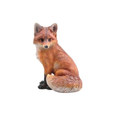 Renard réaliste en résine Assis T2