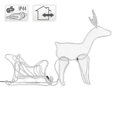 Renne décoration Noël guirlande lumineuse blanc chaud pour extérieur/intérieur