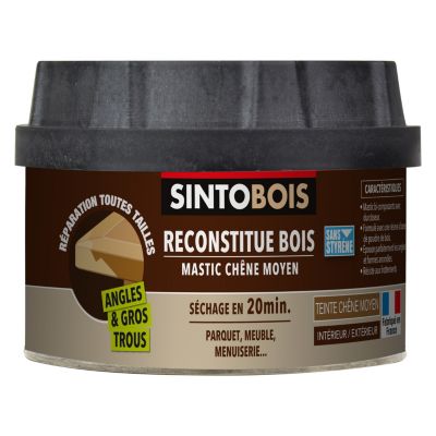 Mastic à bois avec durcisseur angles/gros trous chêne moyen 500 ml