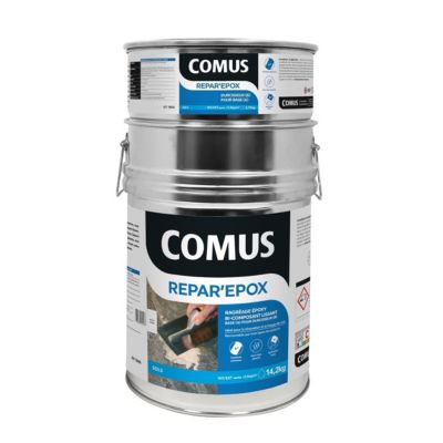 REPAR'EPOX RAGREAGE (B+D) 15 KG - Ragréage époxy bi-composant lissant pour les sols neufs ou anciens - COMUS