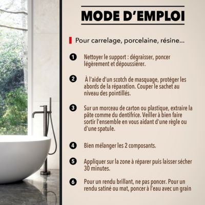 Répare faïence, émail, céramique SintoMatériaux blanc 30g