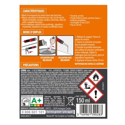 Répare sols et murs prêt à l'emploi Sintopierre blanc 150ml