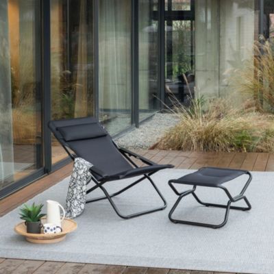 Repose pied en acier et toile Lafuma