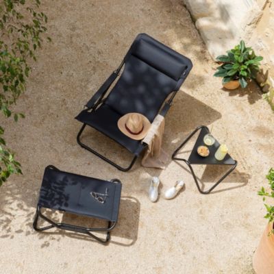 Repose pied en acier et toile Lafuma