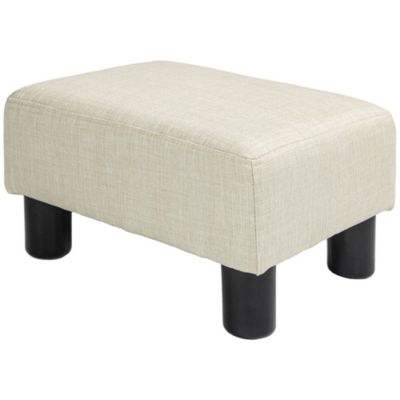 Repose-pied pouf tabouret style contemporain max. 150 Kg tissu beige chiné