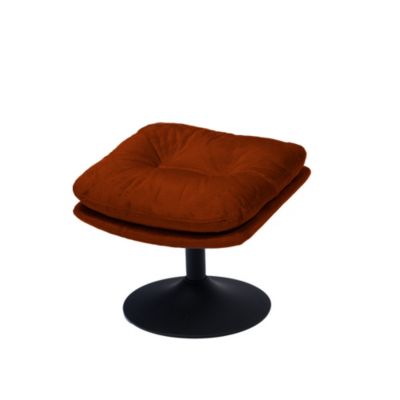 Repose-pieds en tissu terracotta avec piètement noir Magnum