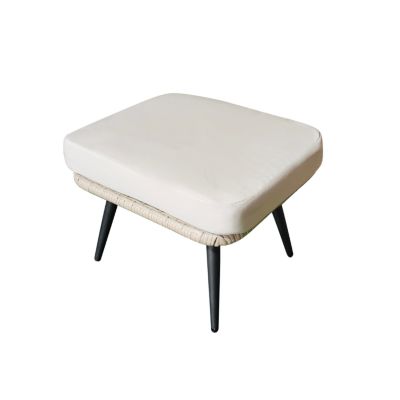 Repose-pieds extérieur avec coussin beige BELLAVISTA