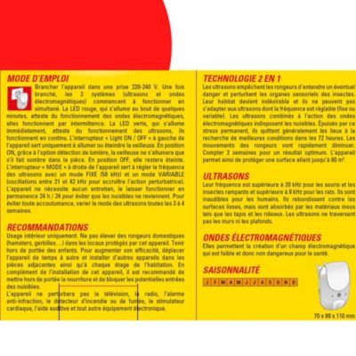 Répulsif Punaises De Lit à Ultrasons Et Ondes électromagnétiques - Plug & Play, Sûr Pour Enfants Et Animaux - Portée 80 M²