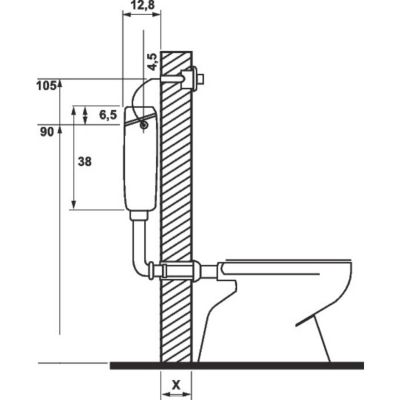 RESERVOIR AP123 6/9L IND.DISSIMULE BLANC AVEC COUDE - RESERVOIR AP123 6/9L IND.DISSIMULE BLANC AVEC COUDE