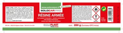 Résine armée Solocar Pro 250g sans styrène