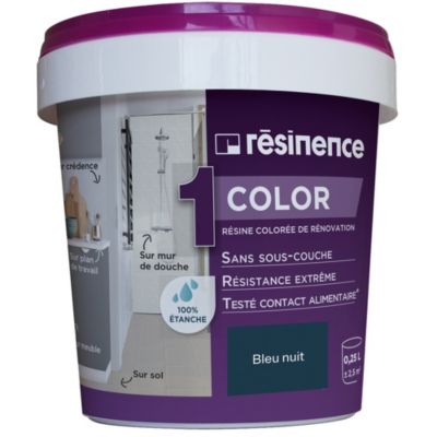 Résine colorée de rénovation multisupports Résinence Color bleu nuit 250ml
