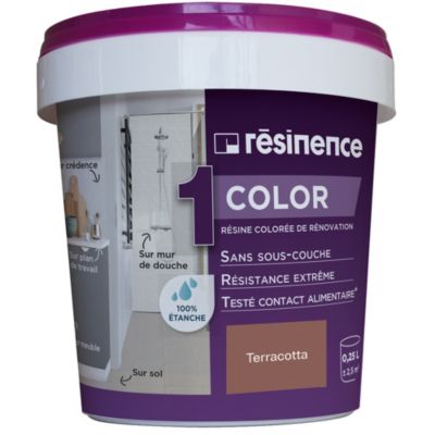 Résine colorée de rénovation multisupports Résinence Color orange terracotta 250ml