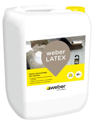 Résine d'accrochage Weber Latex pour mortiers et bétons 20L