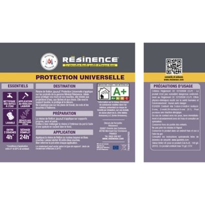 Résine de finition zone sèche Résinence incolore satin 0,5L