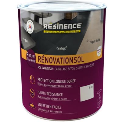 Résine de rénovation sol bi composante époxy Résinence blanc 2L