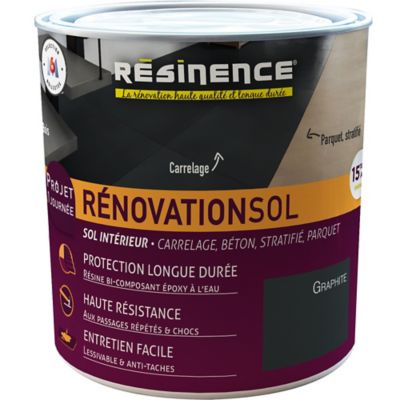 Résine de rénovation sol bi composante époxy Résinence graphite 300mL