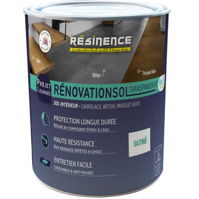 Résine de rénovation sol bi composante époxy Résinence transparent 2L