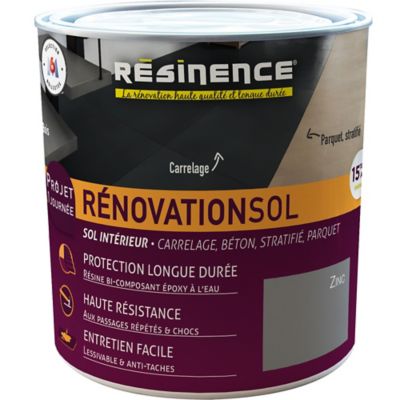 Résine de rénovation sol bi composante époxy Résinence zinc 300ml