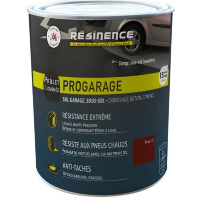 Résine de rénovation sol pro Résinence garage tomette 2L