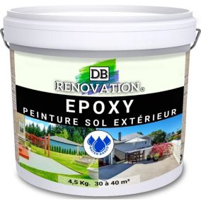 RESINE EPOXY Extérieur Terrasse Haute résistance - Blanc perlé 4,5KG (30 à 40m²) Prêt à l'emploi - Peinture sol béton DB-225