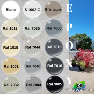 RESINE EPOXY Extérieur Terrasse Haute résistance - Blanc perlé 4,5KG (30 à 40m²) Prêt à l'emploi - Peinture sol béton DB-225