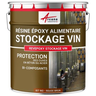 Resine epoxy pour Cuve a Vin - REVEPOXY STOCKAGE VIN Rouge Brun - Ral 3011 - 1 kg - ARCANE INDUSTRIES