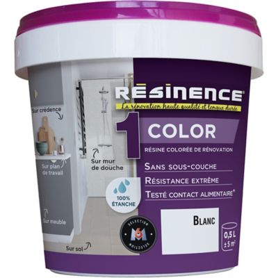 Résine multisupports Résinence Color blanc satin 500ml