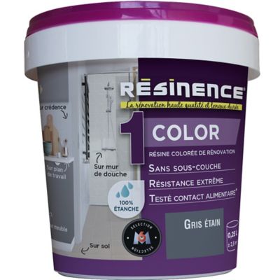 Résine multisupports Résinence Color gris étain satin 250ml